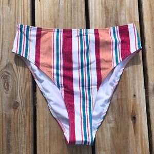 NWT Roxy Printed Beach Classics High Waist /High Leg Bikini Size Medium